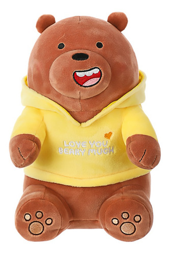 Pelúcia Outrageous Brown Bear, moletom amarelo, cor mini marrom