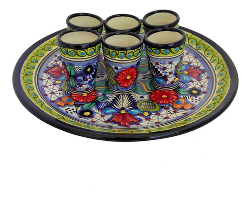 Juego Tequileros De Talavera 100% Original Set 10 Pza.
