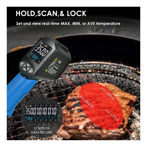 Pyrómetro Holdpeak D: S = 30: 1 Con Bluetooth, Termómetro De