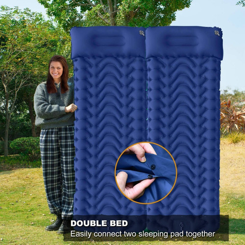 Colchoneta Inflable Dormir Acampar Ultraligera Inflado Facil