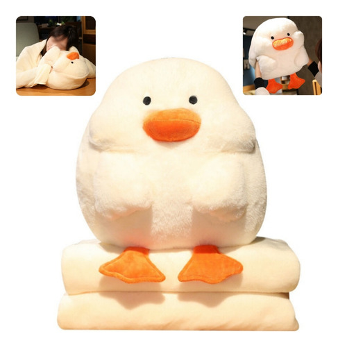 Pato De Peluche 3 En 1, Almohada Y Manta Para Regalos Para N