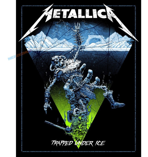 Poster Rock 40x50cm Banda Metallica - Trapped Under Ice