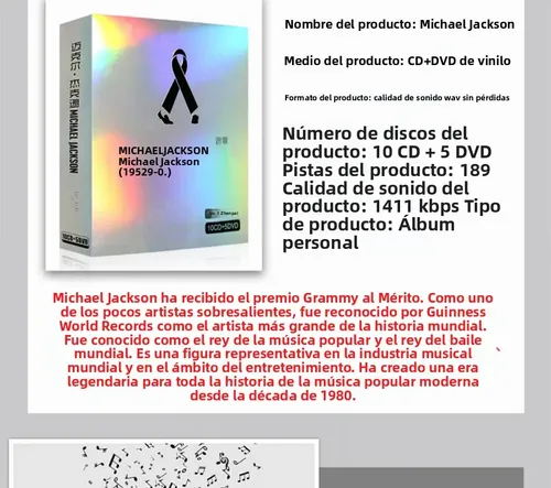 Michael Jackson Music Cd 10cd+5dvd For Car Home | MercadoLibre