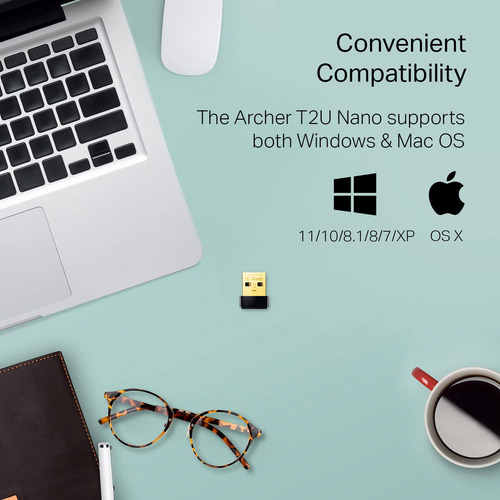 Adaptador Wifi Tp-link Nano Ac600 Archer T2u Nano Para Pc