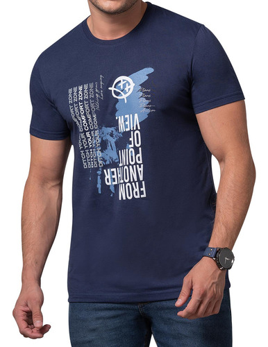 Camiseta Comfort Azul Osc Para Hombre Croydon