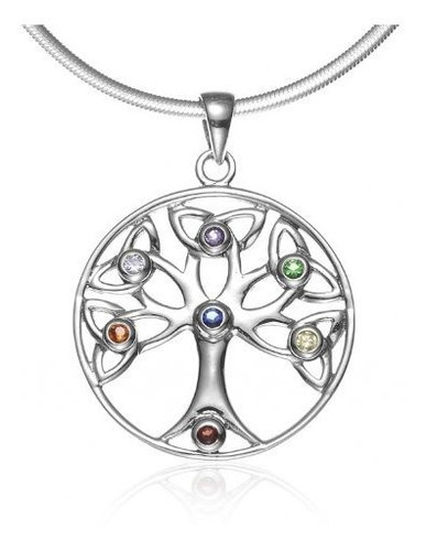 Collar - 925 Sterling Silver Celtic Knot Trinty Tree Of Life