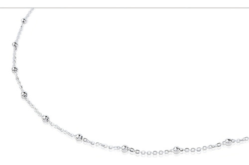 Gargantilla Plata Ley 925 Mujer Intercaladas 44 Cm Versátil Color Plateado