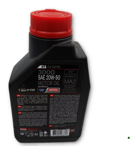 Imagen 5 de 5 de Aceite Motul 3000 20w50 Mineral 1l Moto