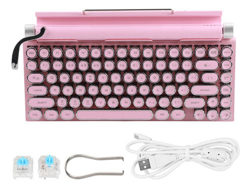 Teclado Mecánico Rosa Para Máquina De Escribir 83 Teclas, So