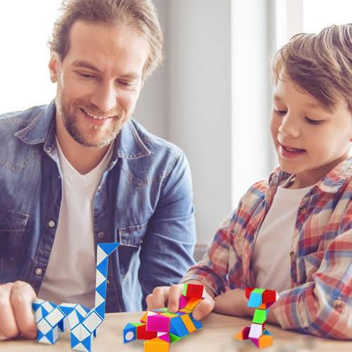 Magic Snake Cube 48 Bloques, Juguetes Fidget Para Niños, Rom