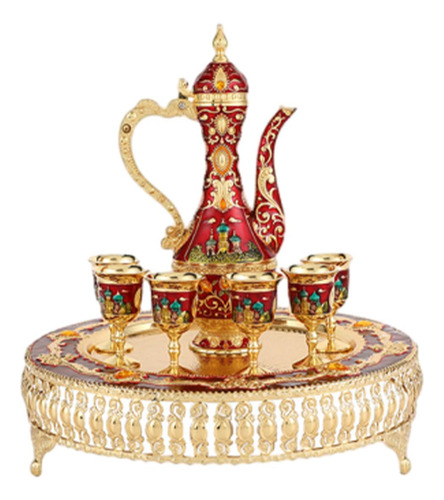 Juego De Taza De Café Y Tetera Turca, Juego De Rojo