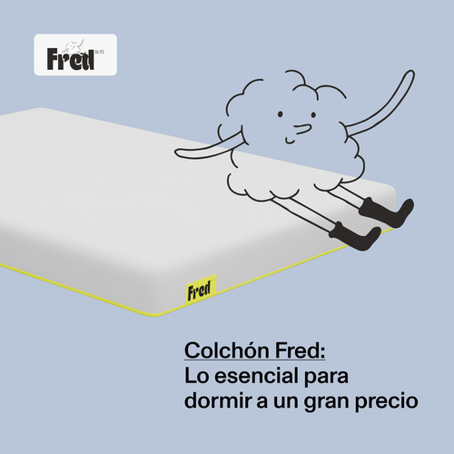 Colchón Matrimonial Fred De Espuma En Caja 14cm Alto, Firme Blanco
