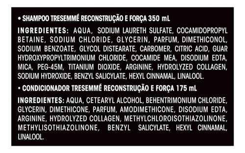 Kit Tresemme Shampoo 350ml+cond 175ml Reconstruçao E Força