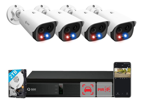 Security Camera System Outdoor, Spotlight Siren Alarm,