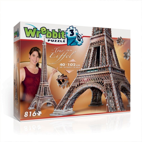 Puzzle 3d 816 Piezas Torre Eiffelcaja Con Detalle 
