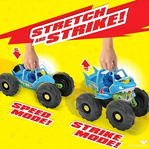 Heroes de Goo Jit Zu Vehiculo De Thrash de 2 posiciones con Figura Tiburón relleno con slime para Estirar Y Golpear incluida