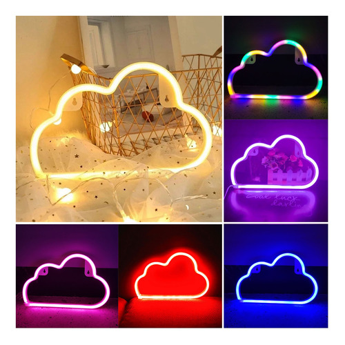 Lámpara De Noche Con Letrero De Neón Con Forma De Nube Led P