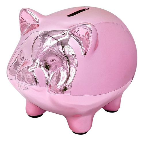 Alcancia Decorativa Cerdito Cromada Ceramics Pig Piggy Bank