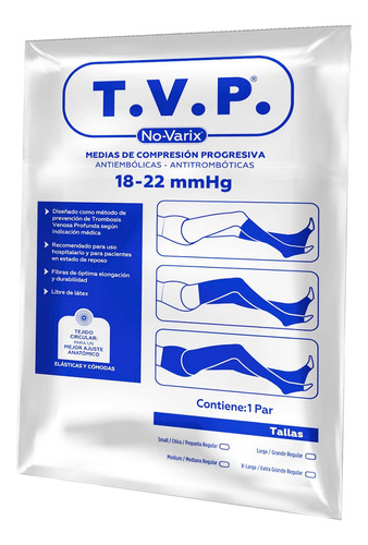 Media Compresion Cadera No-varix Tvp 18-22 Blanco Talla Xl