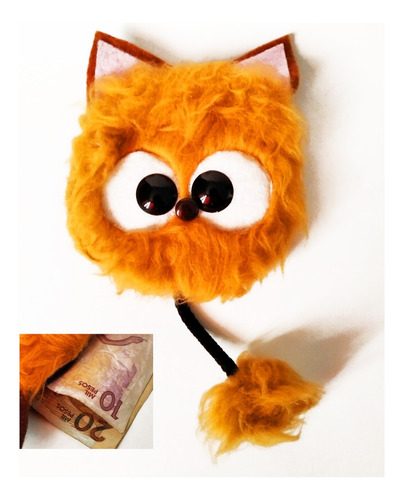 Monedero Gato En Peluche Hecho A Mano