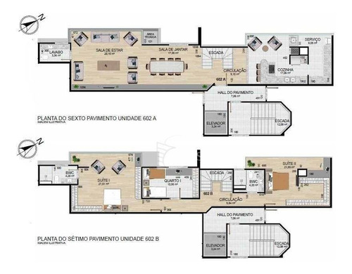 Imagem 7 de 14 de Cobertura Duplex 03 Quartos (01 Suíte) E 02 Vagas No São Pedro, São José Dos Pinhais - Co0130