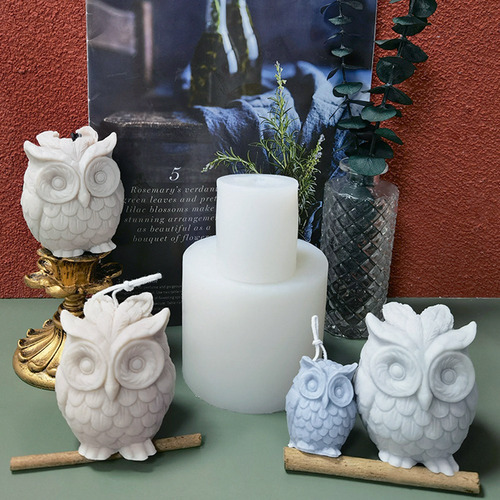 Moldes 3d Con Forma De Vela Con Forma De Búho, De Silicona,