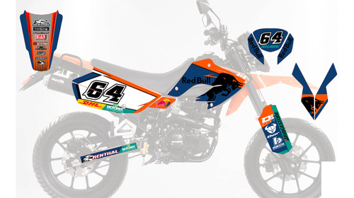 Carabela Shark Sticker Grafico Calcas Vinil Laminado Enduro 