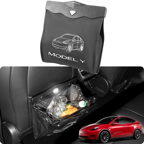 Basenor Tesla Modelo Cubo Basura Cuero Pu Luz Led Bolsa