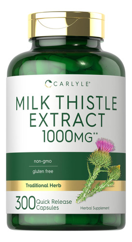 Suplemento Carlyle Milk Thistle 1000 Mg | 300 Cápsulas