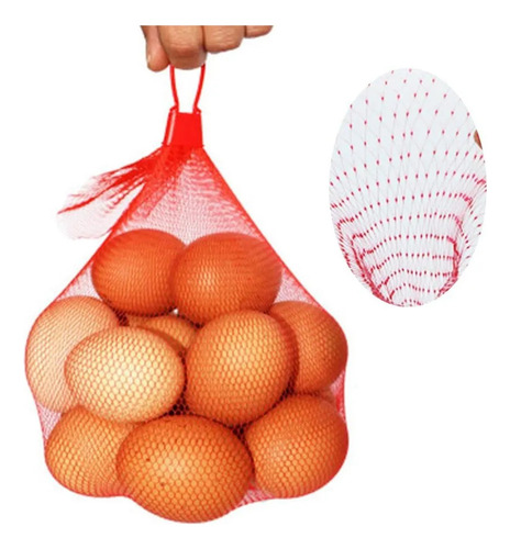 . 100 Bolsas De Malla De Plástico De Nylon Reutilizables Roj