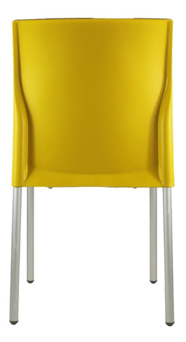 Set De 4 Sillas D Plástico Restaurante Color Amarillo