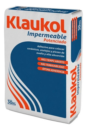 Klaukol Pegamento Adhesivo Impermeable X 30 Kg  Ceramisur