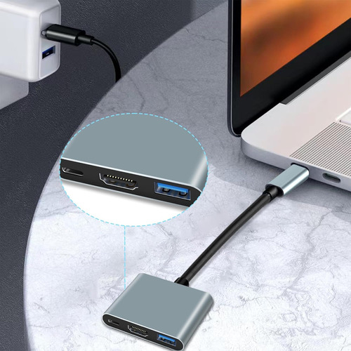 Hub Adaptador Usb Tipo C 3 En 1 Hdmi Mac