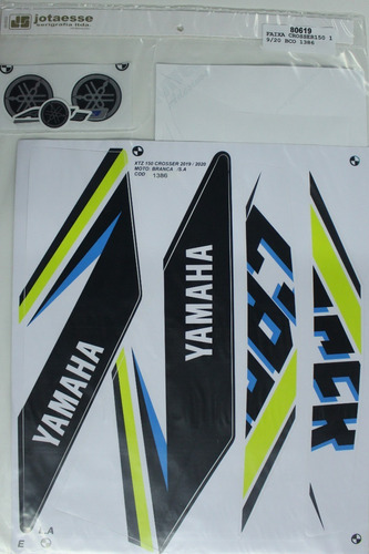 Kit Adesivo Jogo Faixas Yamaha Crosser 150 2019/20 Cor Branca