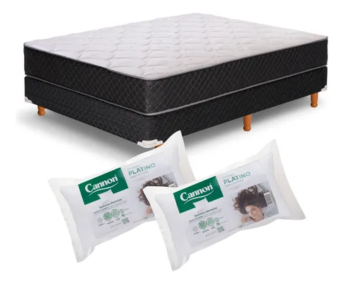 comprar Combo Sommier Cannon Princess Espuma 140x190cm + 2 Almohadas