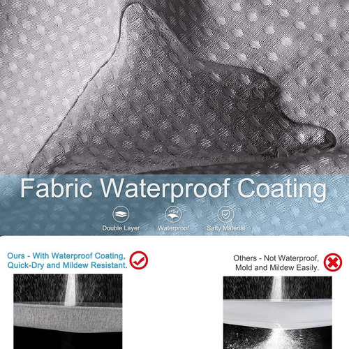 Cortina De Baño De Tela Para Ducha Impermeable 1.8m+ganchos Gris
