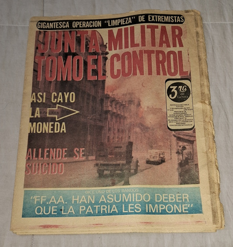 Diario La Tercera Jueves 13 Septiembre 1973 Golpe Militar