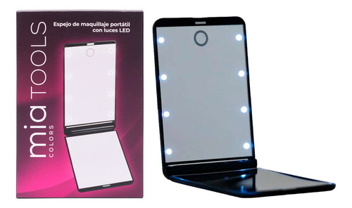 Mia Colors Tools Espejo Maquillaje Portátil Con Luz Led 3c