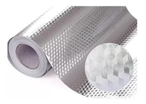 Imagem 1 de 6 de Adesivo Plástico Impermeável Prata Texturizado 40x200cm 