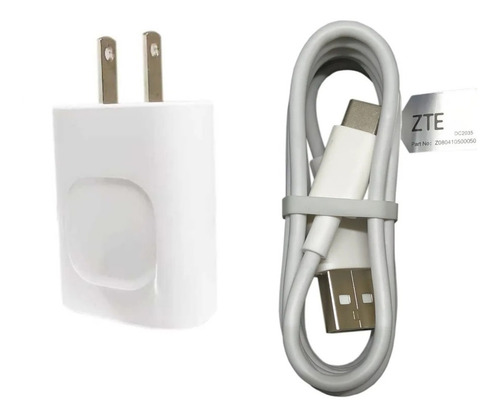 Cargador Zte 3 Amp Tipo C As Vs Blade Smart Lite Pro Ultra Blanco