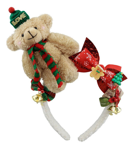 De Diadema De Oso Navideño Banda Para El Cabello De Caqui