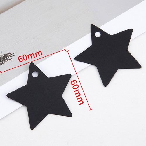 100x Etiquetas De Regalo En Forma De Estrella Negro