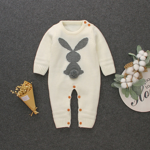 Bodies Jumpsuit Niñas Niños Invierno Tejido Cálido Conejo Sw