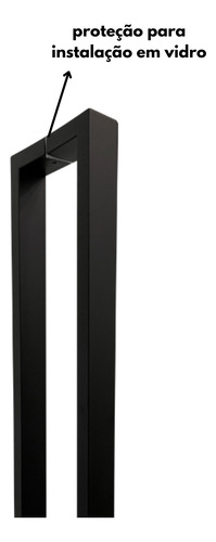 Barra Retangular Aço Inox 304 82cm 40x20 Preto 820x800mm