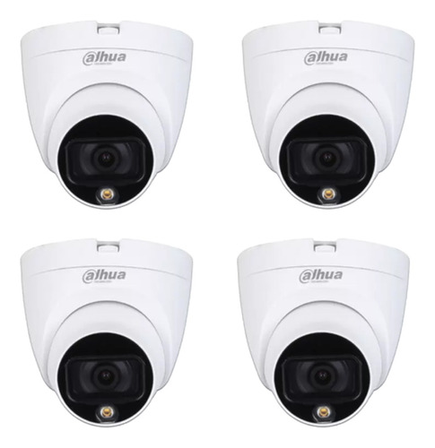 Cámara De Seguridad Dahua 2mp 20mt Domo Full Color X 4 Uds