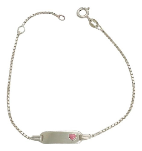 Pulsera En Plata De Identidad Niña C/corazon (p171)