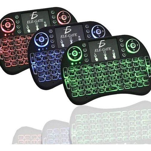 Lote De 3 Mini Teclados Inalambricos Iluminado Touch Negro