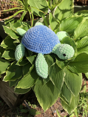 Tortuga Marina Peluche Ganchillo Hecho Mano Suave Terciopelo