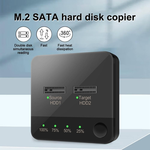 Duplicador M.2 Sata De Doble Bahía Ssd De Disco Duro Externo