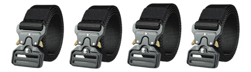 4pzs Cinturones Táctico Ajustable Moda Calidad Cinto Militar 4pz Negro